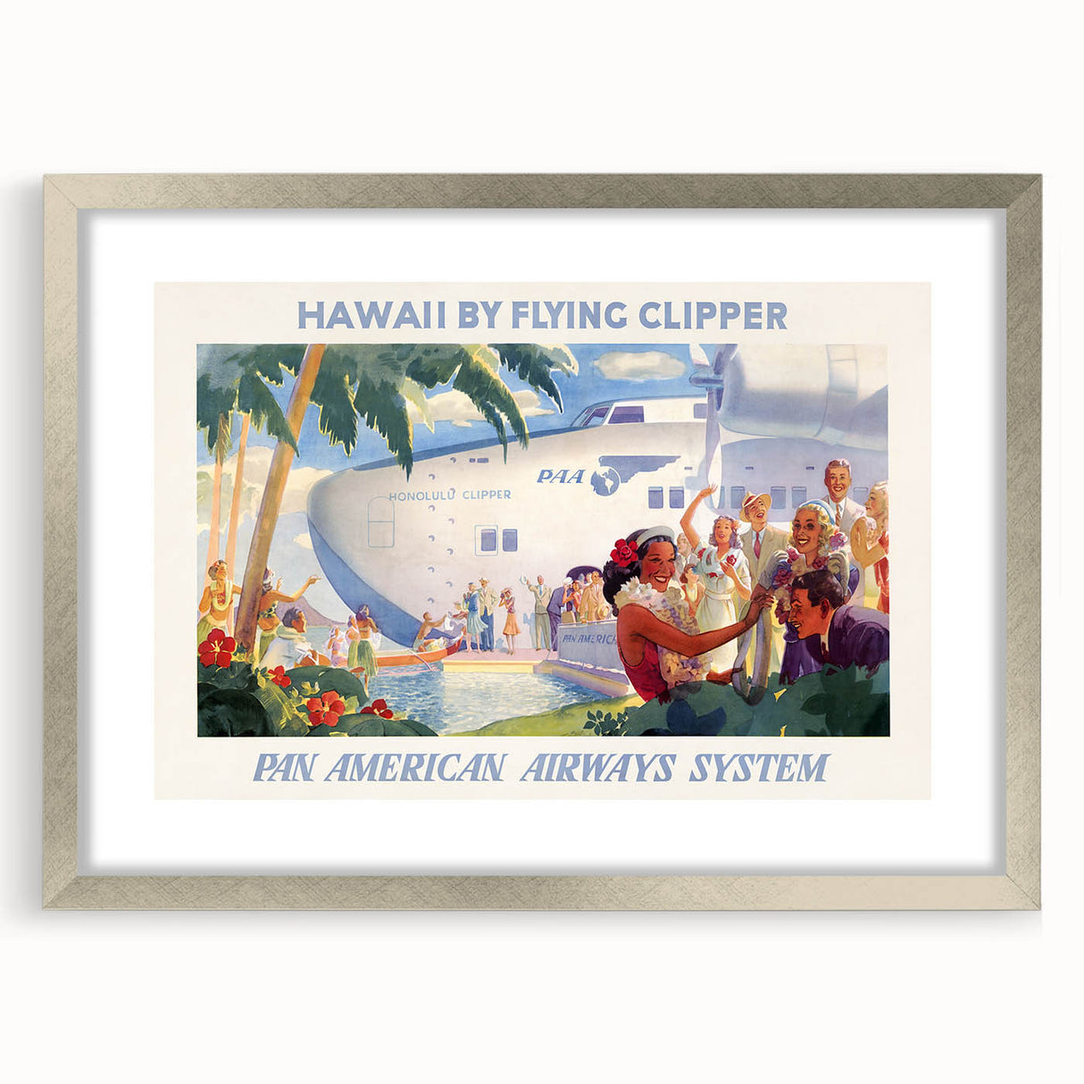 Vintage Hawaii by Flying Clipper Poster - Retro Pan Am Airways Art
