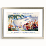 Vintage Hawaii by Flying Clipper Poster - Retro Pan Am Airways Art
