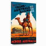 Vintage Travel Poster - Trans-Australian Railway Wall Art