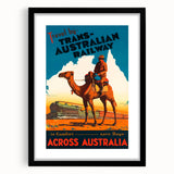 Vintage Travel Poster - Trans-Australian Railway Wall Art