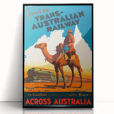 Vintage Travel Poster - Trans-Australian Railway Wall Art