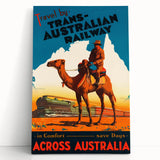 Vintage Travel Poster - Trans-Australian Railway Wall Art