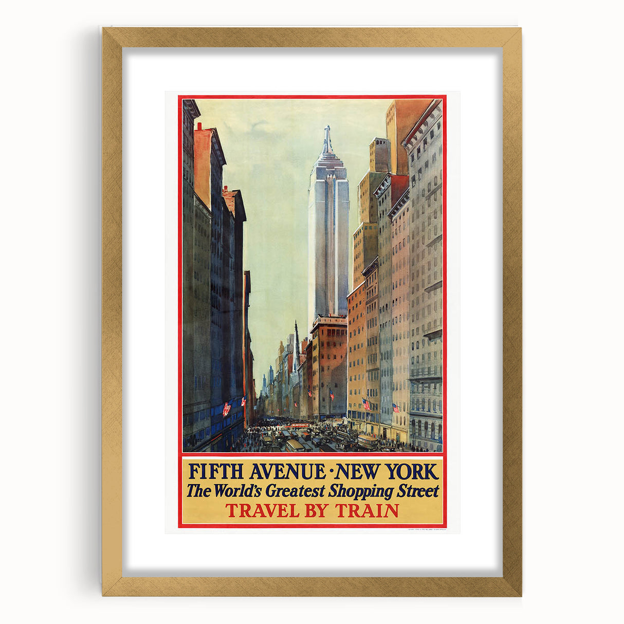 Vintage Travel Poster - Fifth Avenue New York Wall Art