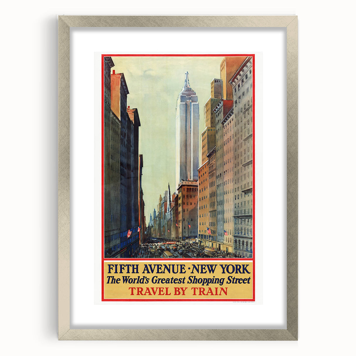 Vintage Travel Poster - Fifth Avenue New York Wall Art