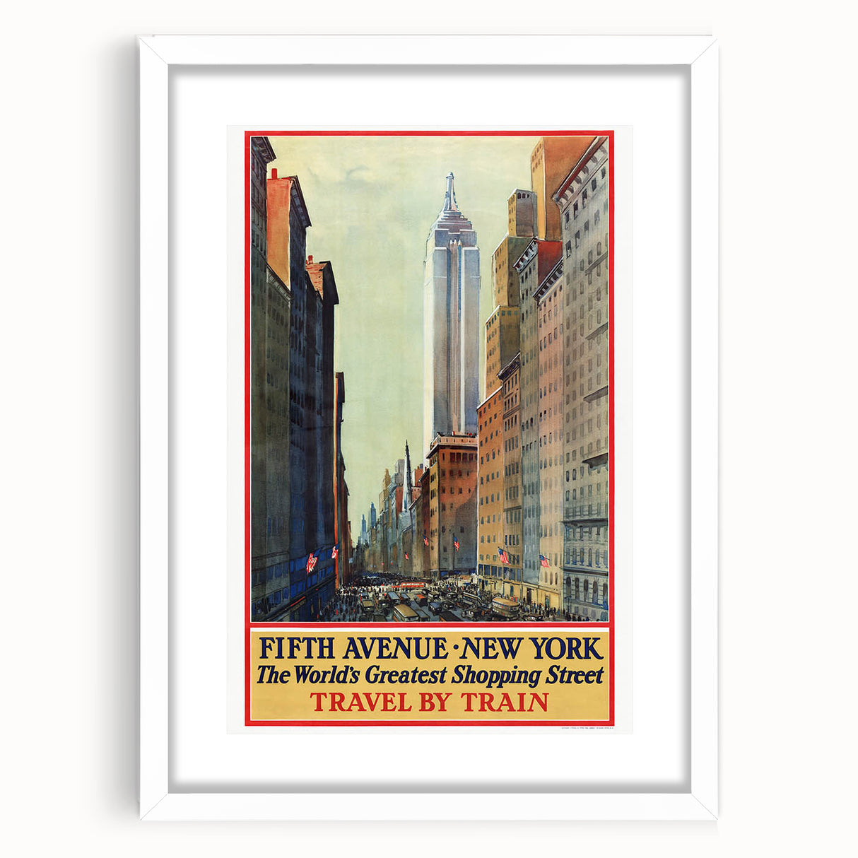 Vintage Travel Poster - Fifth Avenue New York Wall Art