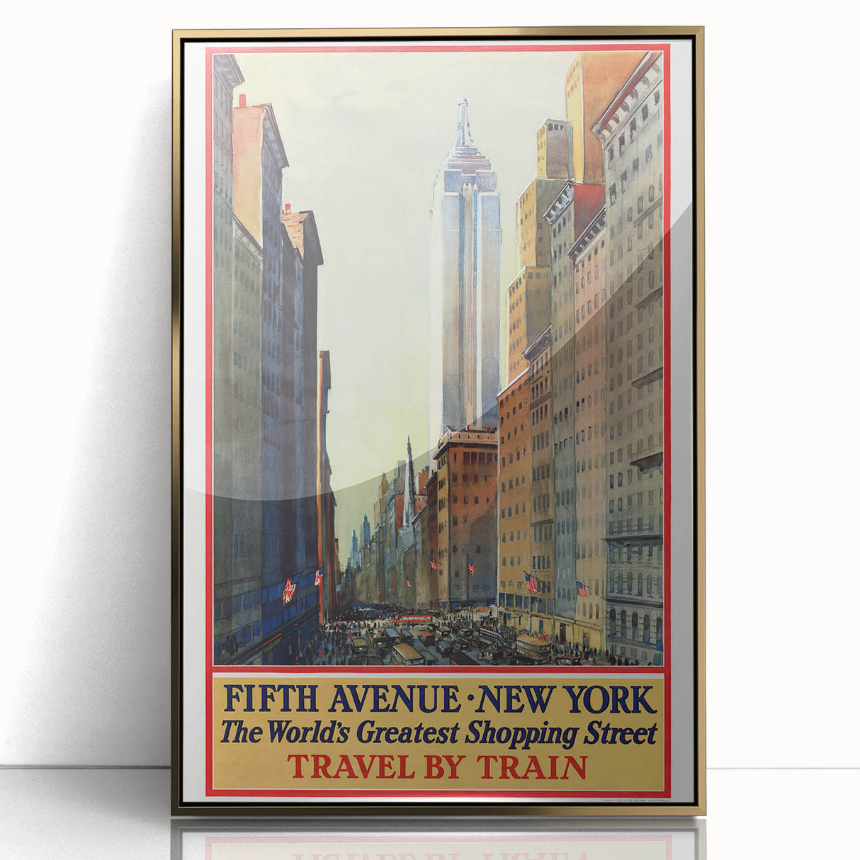 Vintage Travel Poster - Fifth Avenue New York Wall Art