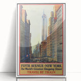 Vintage Travel Poster - Fifth Avenue New York Wall Art