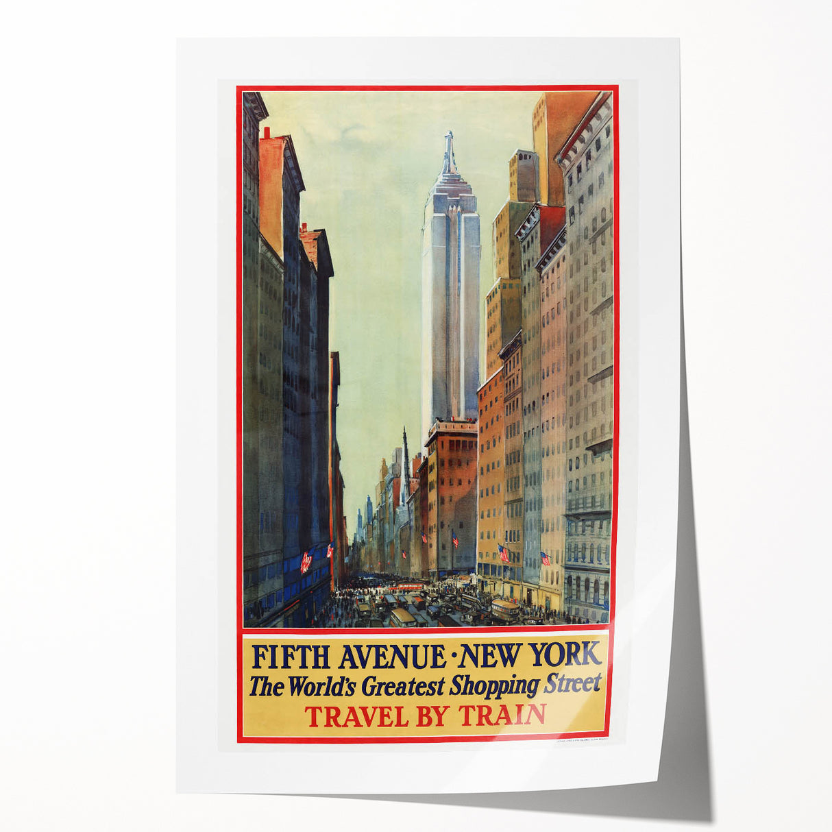 Vintage Travel Poster - Fifth Avenue New York Wall Art