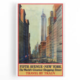 Vintage Travel Poster - Fifth Avenue New York Wall Art