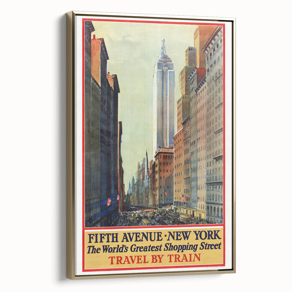 Vintage Travel Poster - Fifth Avenue New York Wall Art