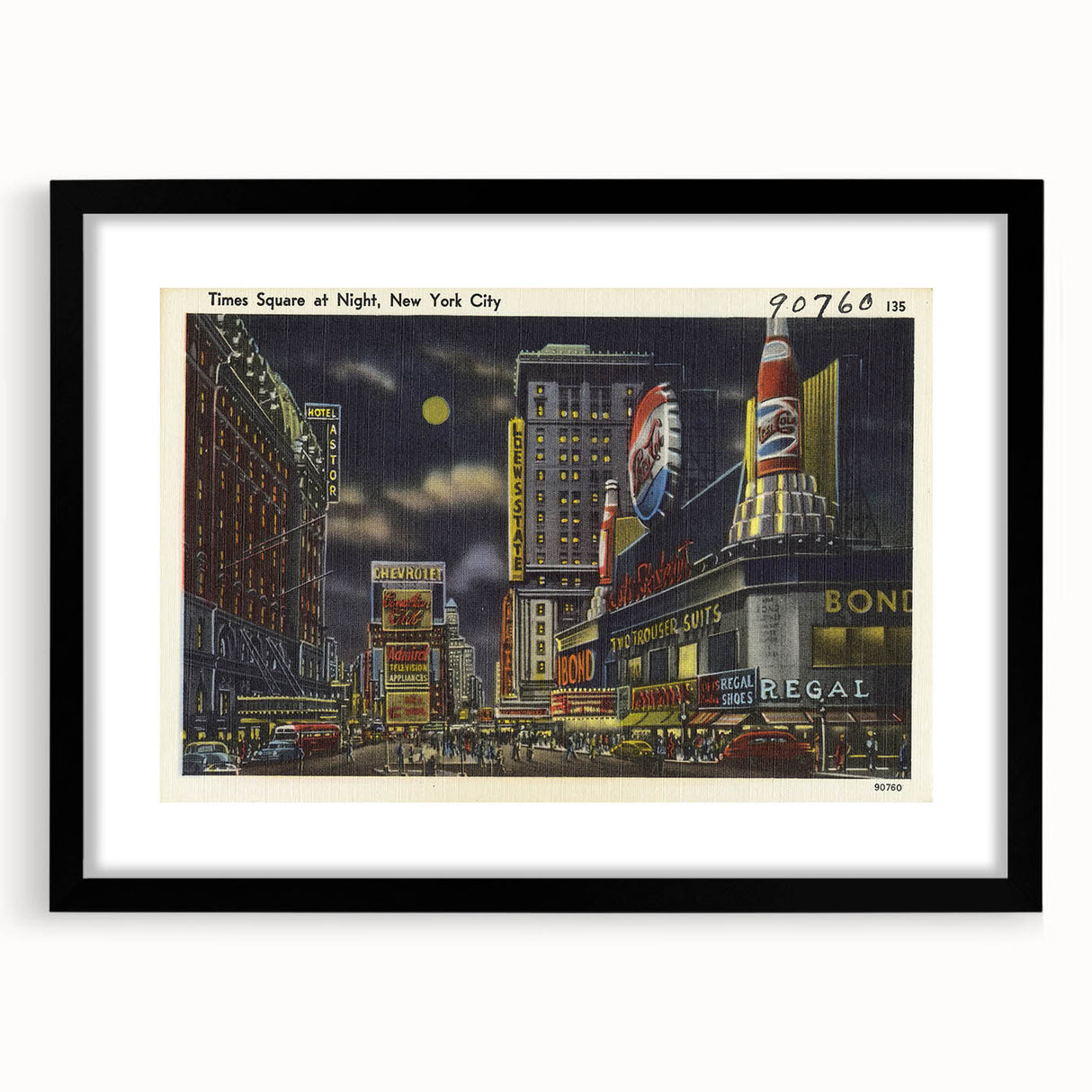 Times Square at Night Poster – Vintage New York City Art