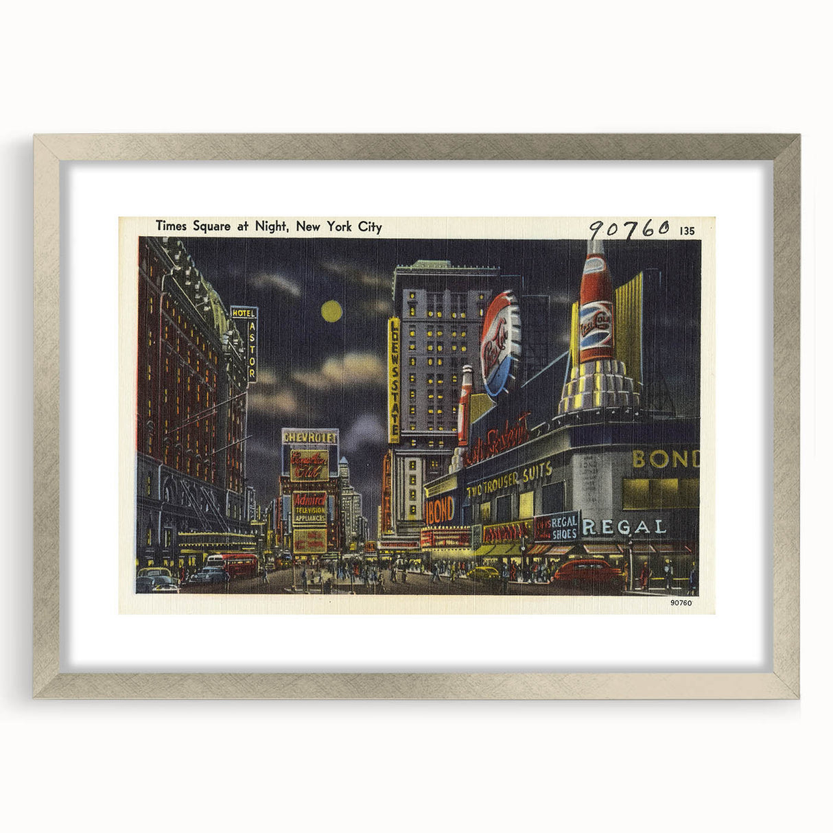 Times Square at Night Poster – Vintage New York City Art