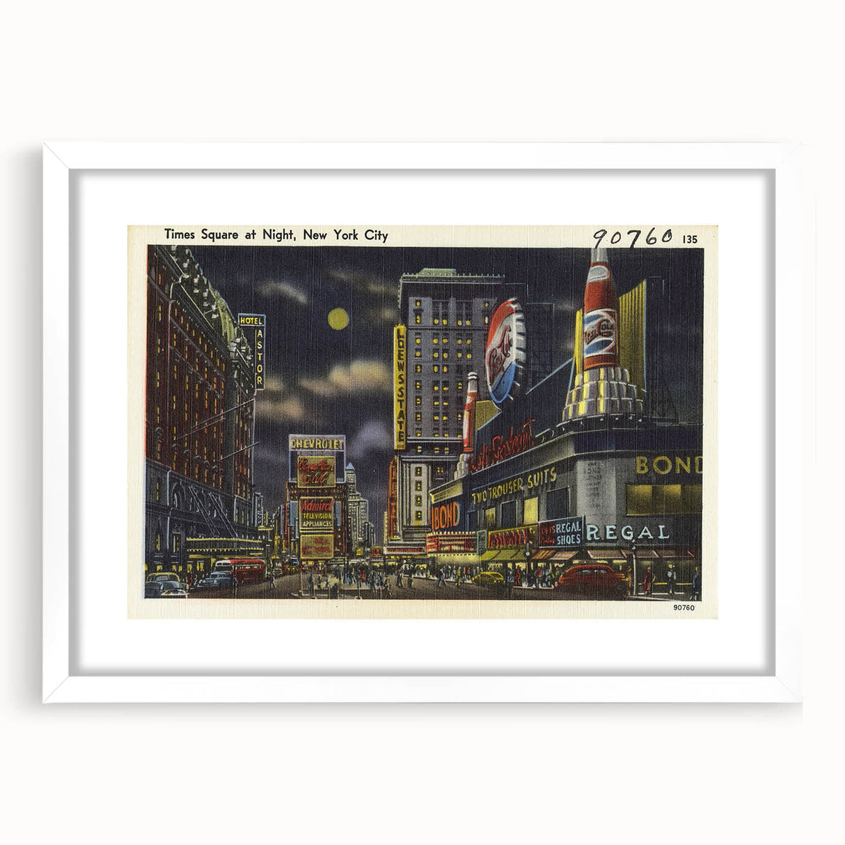 Times Square at Night Poster – Vintage New York City Art