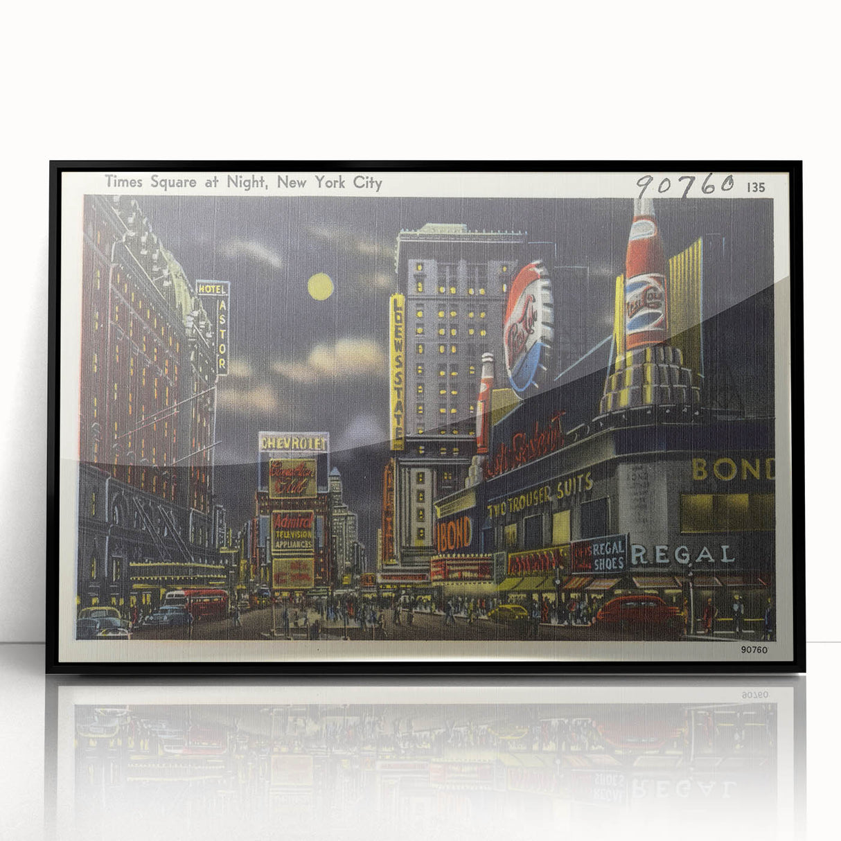 Times Square at Night Poster – Vintage New York City Art
