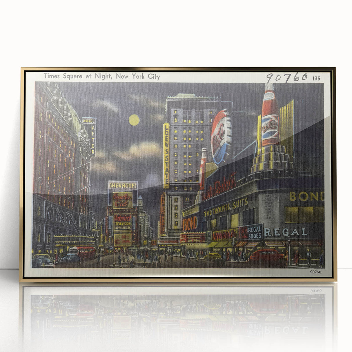 Times Square at Night Poster – Vintage New York City Art