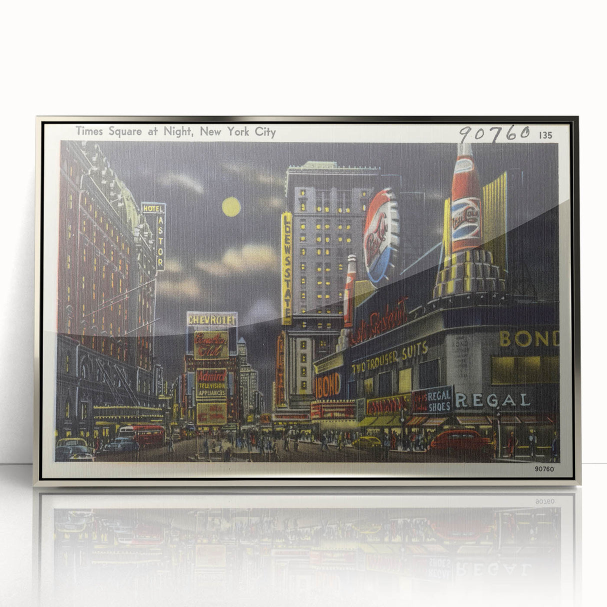 Times Square at Night Poster – Vintage New York City Art