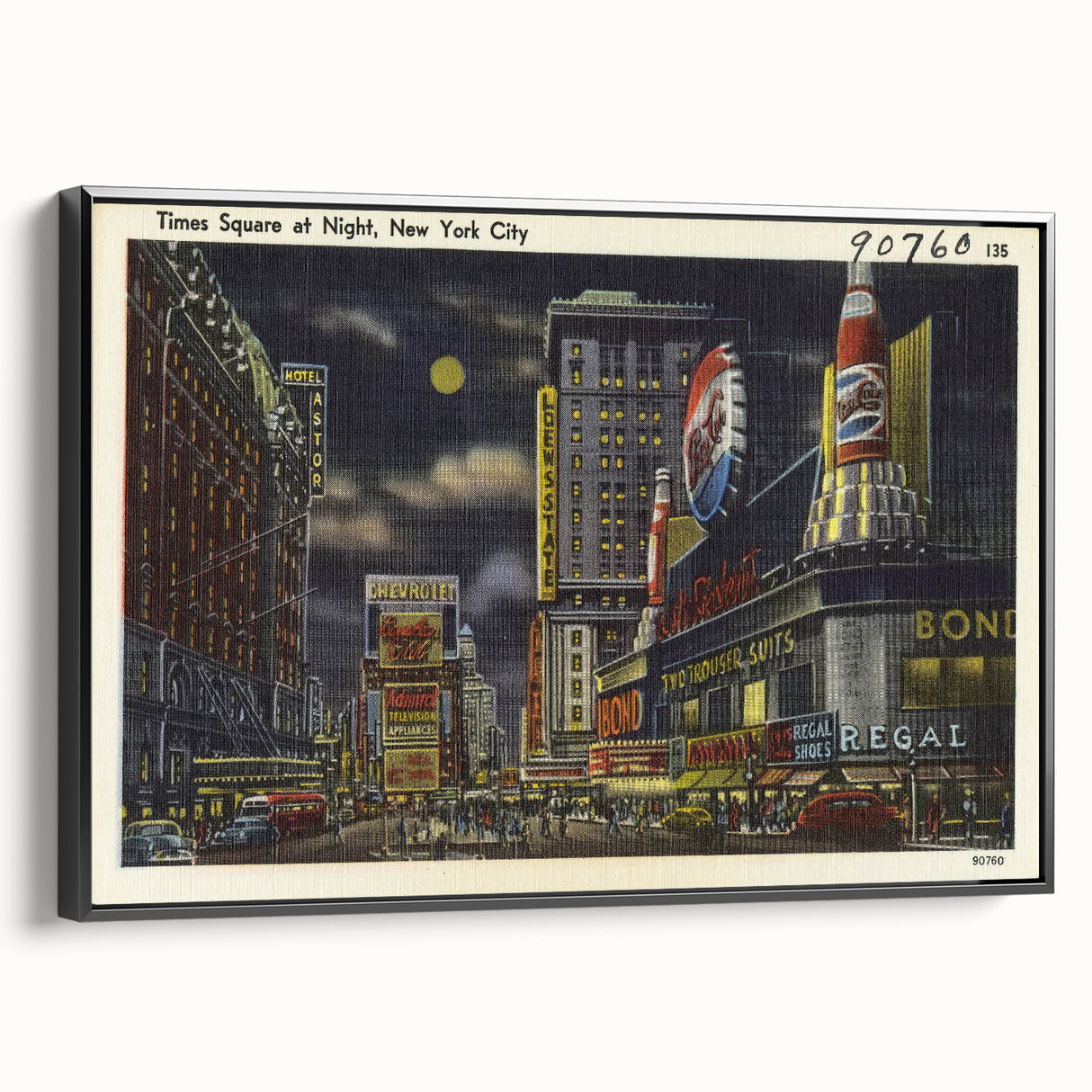 Times Square at Night Poster – Vintage New York City Art