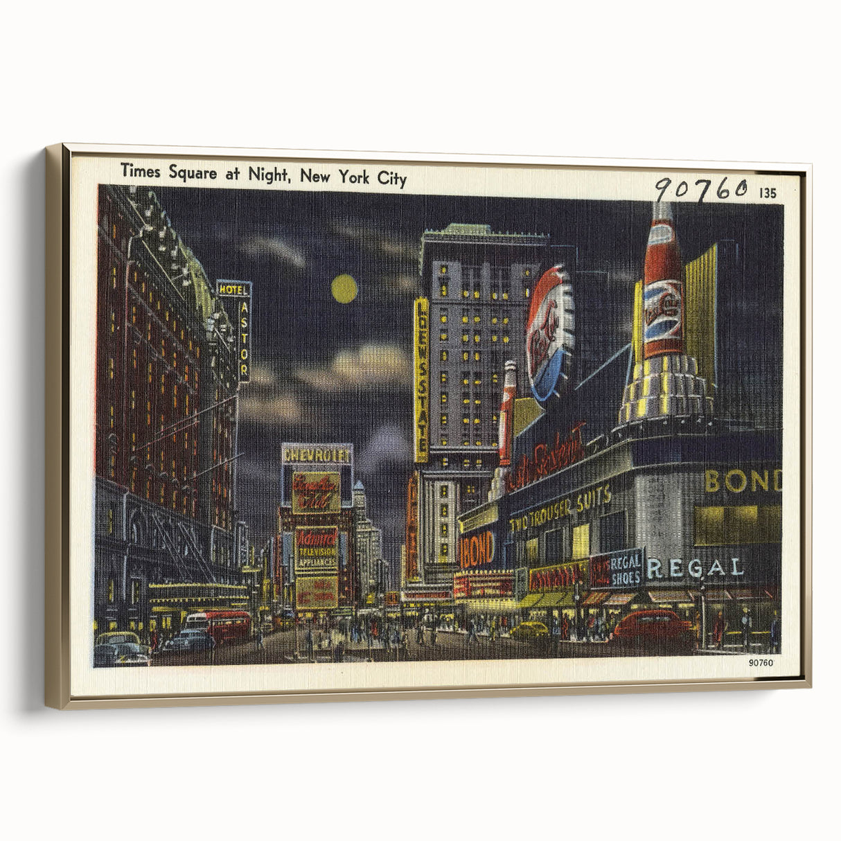 Times Square at Night Poster – Vintage New York City Art