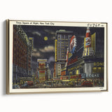 Times Square at Night Poster – Vintage New York City Art