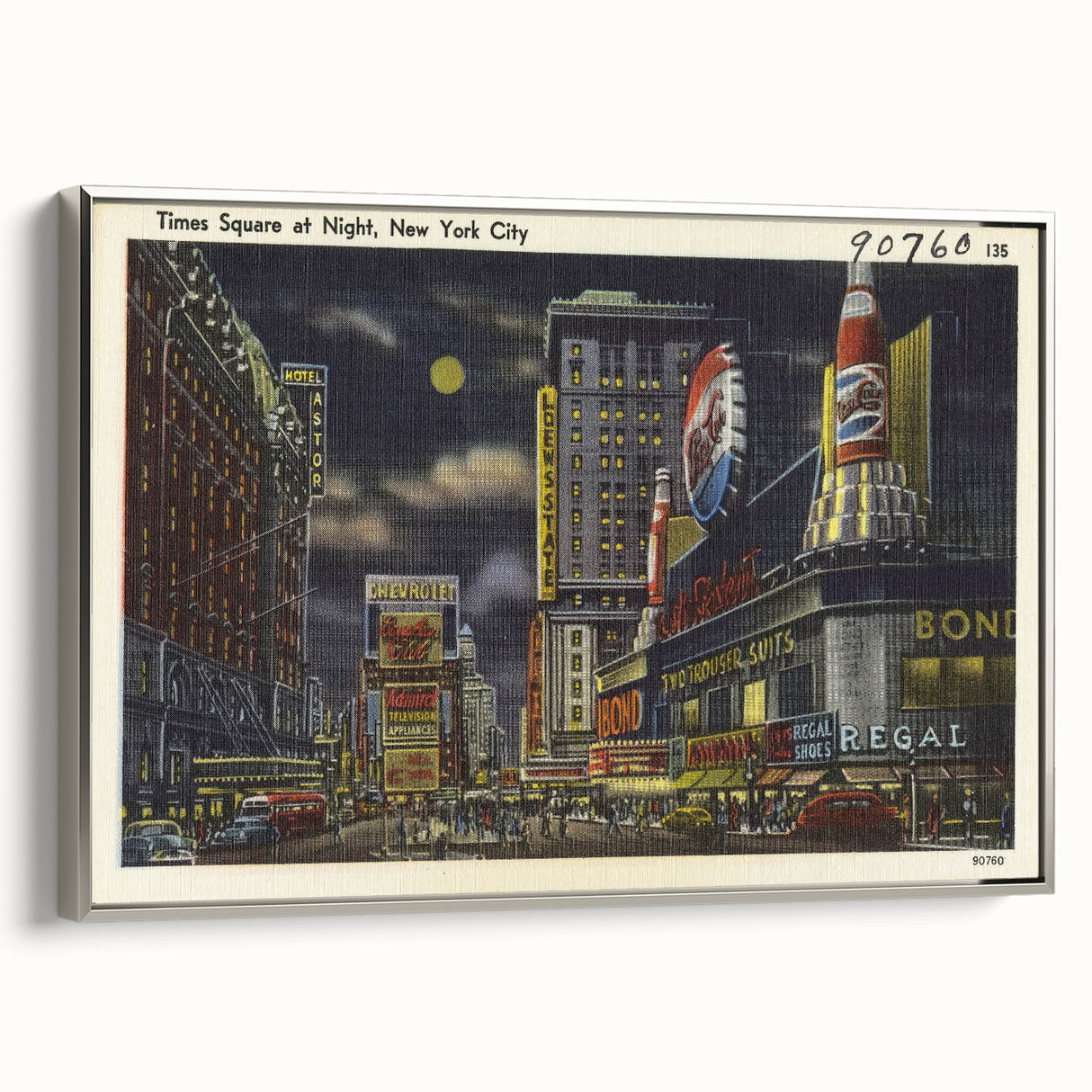 Times Square at Night Poster – Vintage New York City Art