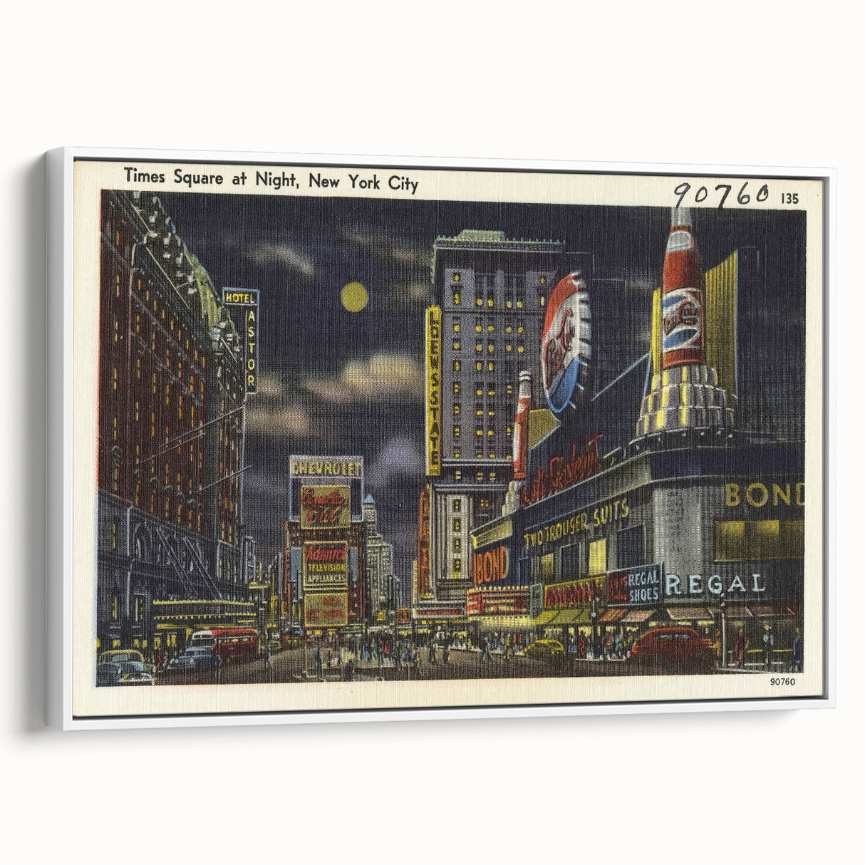 Times Square at Night Poster – Vintage New York City Art