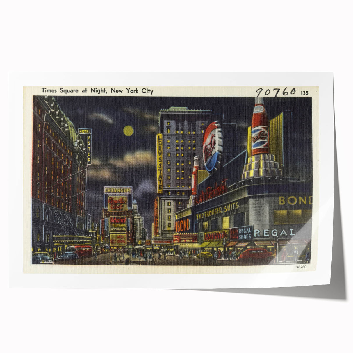 Times Square at Night Poster – Vintage New York City Art