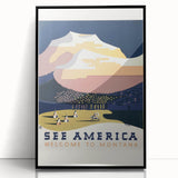 Vintage Travel Poster - Montana Scenic Wall Art