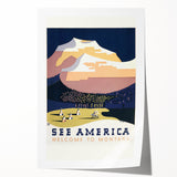 Vintage Travel Poster - Montana Scenic Wall Art
