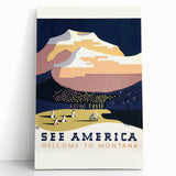 Vintage Travel Poster - Montana Scenic Wall Art