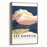 Vintage Travel Poster - Montana Scenic Wall Art