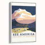 Vintage Travel Poster - Montana Scenic Wall Art