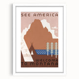 Vintage Travel Poster - Montana Wilderness Wall Art