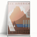 Vintage Travel Poster - Montana Wilderness Wall Art
