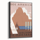 Vintage Travel Poster - Montana Wilderness Wall Art