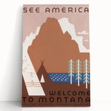 Vintage Travel Poster - Montana Wilderness Wall Art