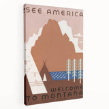 Vintage Travel Poster - Montana Wilderness Wall Art