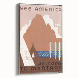Vintage Travel Poster - Montana Wilderness Wall Art