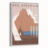 Vintage Travel Poster - Montana Wilderness Wall Art