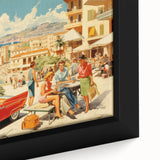 Vintage Coastal Travel Poster - Retro Convertible Holiday Art