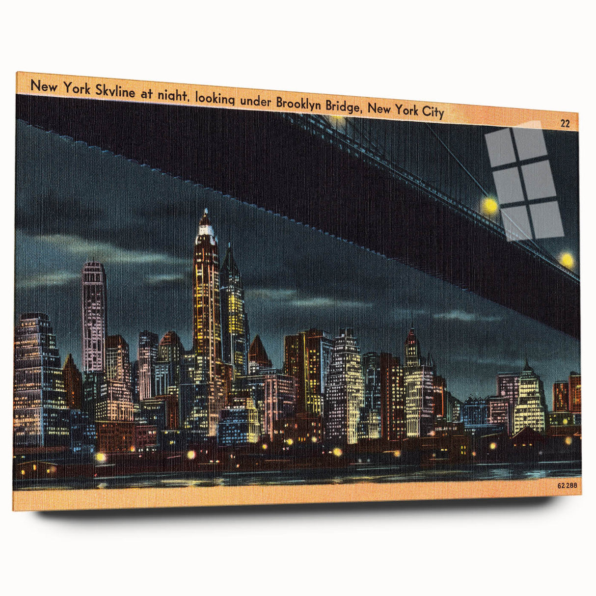 Vintage New York City Skyline Poster - Retro Brooklyn Bridge Art