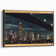 Vintage New York City Skyline Poster - Retro Brooklyn Bridge Art