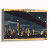 Vintage New York City Skyline Poster - Retro Brooklyn Bridge Art