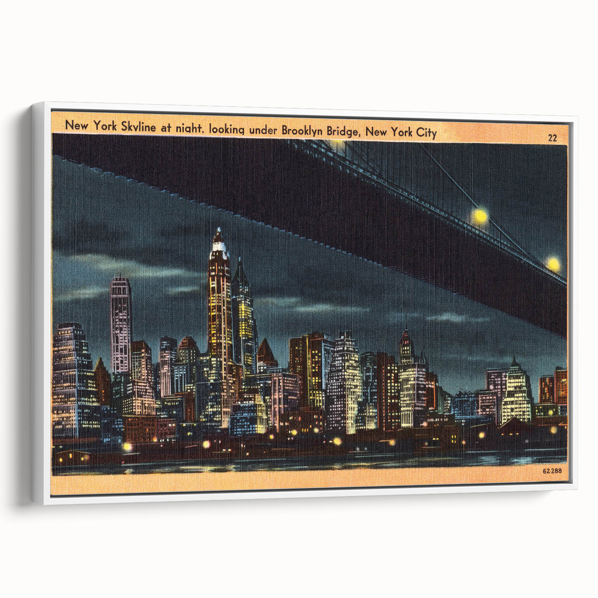 Vintage New York City Skyline Poster - Retro Brooklyn Bridge Art