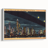 Vintage New York City Skyline Poster - Retro Brooklyn Bridge Art
