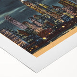 Vintage New York City Skyline Poster - Retro Brooklyn Bridge Art