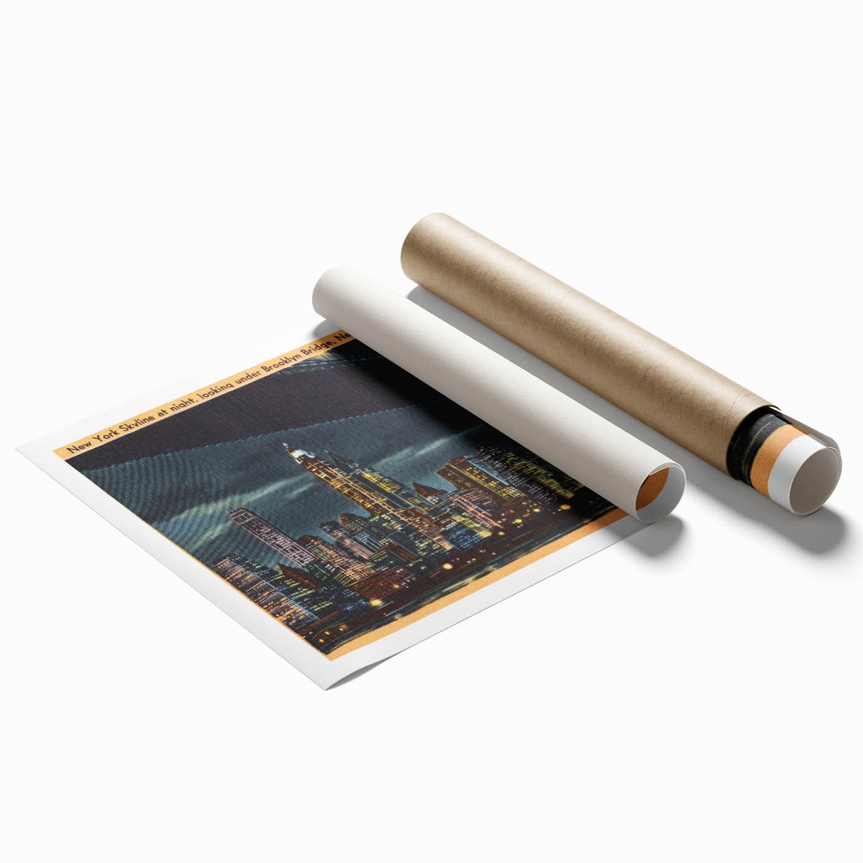 Vintage New York City Skyline Poster - Retro Brooklyn Bridge Art