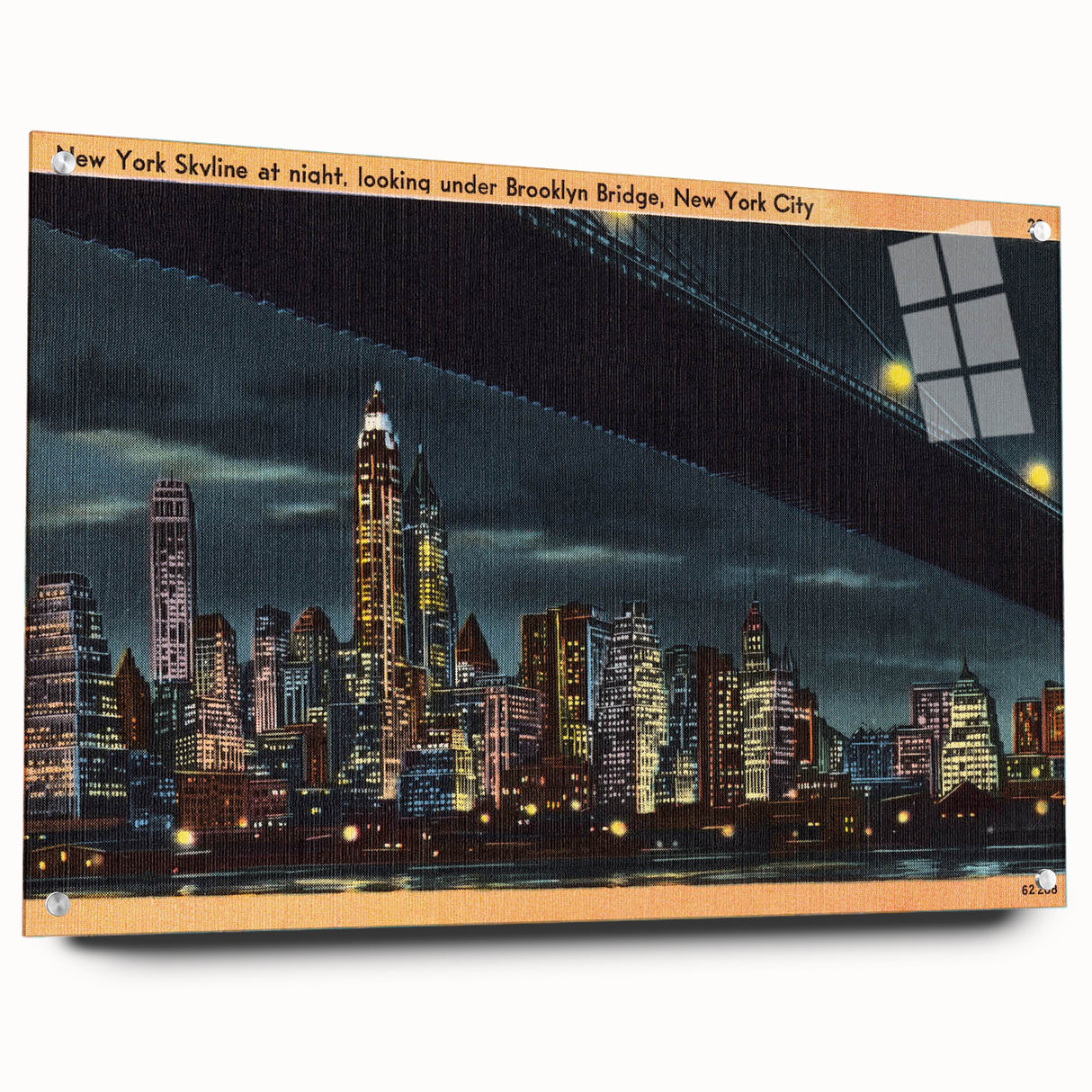 Vintage New York City Skyline Poster - Retro Brooklyn Bridge Art