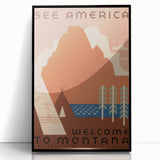 Vintage Travel Poster - Montana Wilderness Wall Art