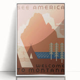 Vintage Travel Poster - Montana Wilderness Wall Art