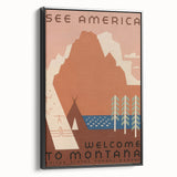 Vintage Travel Poster - Montana Wilderness Wall Art